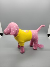 Victoria&#39;s Secret PINK Plush Dog Polka Dots Yellow Peace Sign Shirt Stuffed (I) - £4.74 GBP