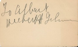 Herbert Lehman Signed 3x5 Index Card Governor of New York - £38.93 GBP