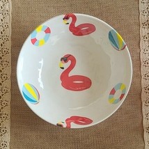 Zak Designs ~ Four (4) Melamine ~ Flamingo ~ 8&quot; x 2.25&quot; Shallow Bowls - £23.86 GBP