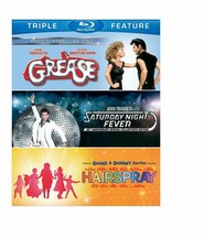 Grease/Saturday Night Fever/Hairspray (Blu-ray Disc, 2014, 3-Disc Set) BRAND NEW - £7.83 GBP