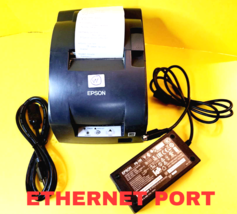 WORKS GREAT EPSON M188B TM-U220B ETHERNET DOT MATRIX RECEIPT PRINTER + A... - $102.12