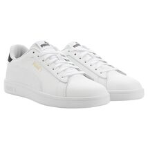 PUMA Men's Court Shoes Leather Sneakers Softfoam+ Comfort Black White Ne... - $42.99