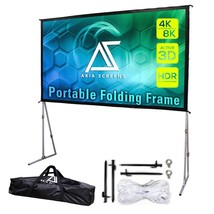 145 Inch Portable Outdoor Projector Screen With Stand And Bag 16:9 8K 4K... - $433.19