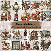 Classic Christmas Clipart Bundle | 20 Holiday PNGs | Traditional Xmas Di... - $2.46 CAD