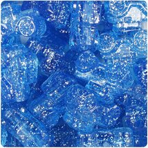 BeadTin Light Sapphire Sparkle 25mm Car Pony Beads (24pcs) - $2.39