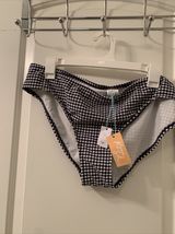 1 Pc Kona Sol Women&#39;s Blue/White Gingham Bikini Bottom Swimwear Size XL - $38.61 CAD