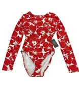 Vince Camuto Swimsuit Womens 10 Tangerine Rash Guard One Piece Floral Tr... - $920.97 MXN