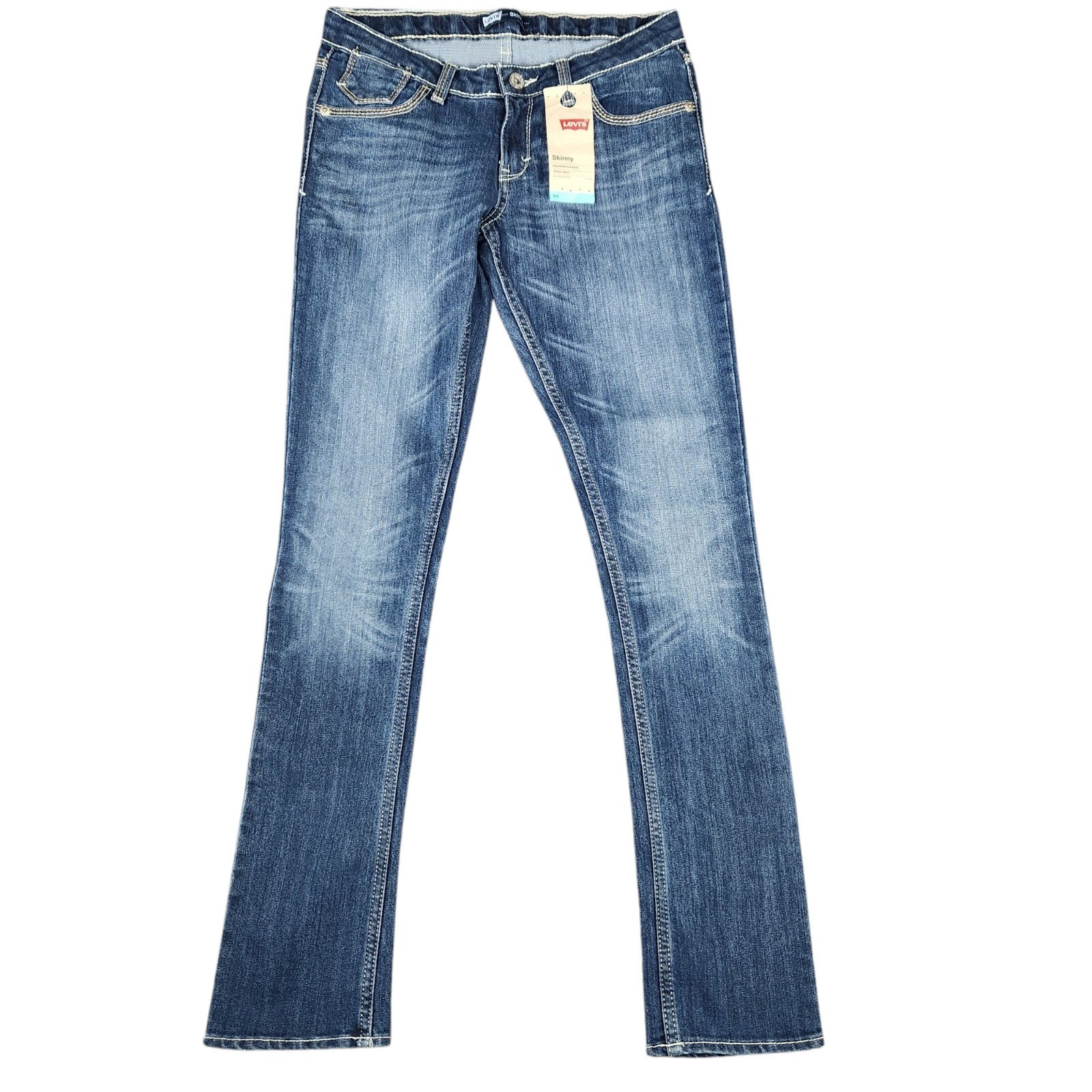 Levis Jeans Womens Size 16 Regular Skinny Fit Adjustable Waistband Blue ... - $49.49