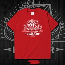 Viking Pirate Ship Creative Graphic Print Short Sleeve T-shirt - £18.12 GBP