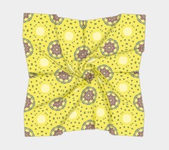 50 Inch Square Scarf Head Wrap or Tie | Golden Yellow Sun Design | Silky... - £55.95 GBP