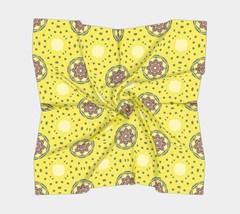 50 Inch Square Scarf Head Wrap or Tie | Golden Yellow Sun Design | Silky... - £54.93 GBP