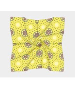 50 Inch Square Scarf Head Wrap or Tie | Golden Yellow Sun Design | Silky... - £54.93 GBP