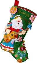 Bucilla Felt Stocking Applique Kit 18&quot; Long-Peace And Love 89613E - £30.95 GBP