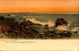 Surf Scene Narragansett Pier Rhode Island Rotograph pre-1908 Postcard bk67 - £3.11 GBP