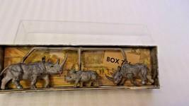 HO Scale Merten African Rhinoceros Family Figures, Set of 3 #756 BNOS - £15.98 GBP