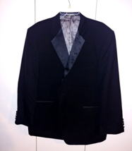 STAFFORD MEN&#39;S BLACK WOOL/LINED FORMAL JACKET-50R-BARELY WORN-NICE - £28.40 GBP