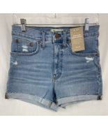 Madewell High Rise Denim Shorts 27 Black Cuffed Raw Hem On Cuff $69 - $38.96 CAD
