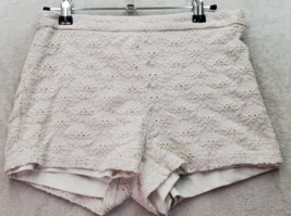 Free People Shorts Women&#39;s Size 4 Bone Lace Floral Cotton Lined Back Zipper - £20.02 GBP