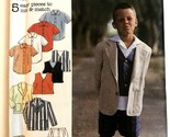 Vtg 1996 Style Kids 5 Piece Shirt Vest Coat Shorts Pants Pattern Size A ... - $9.76
