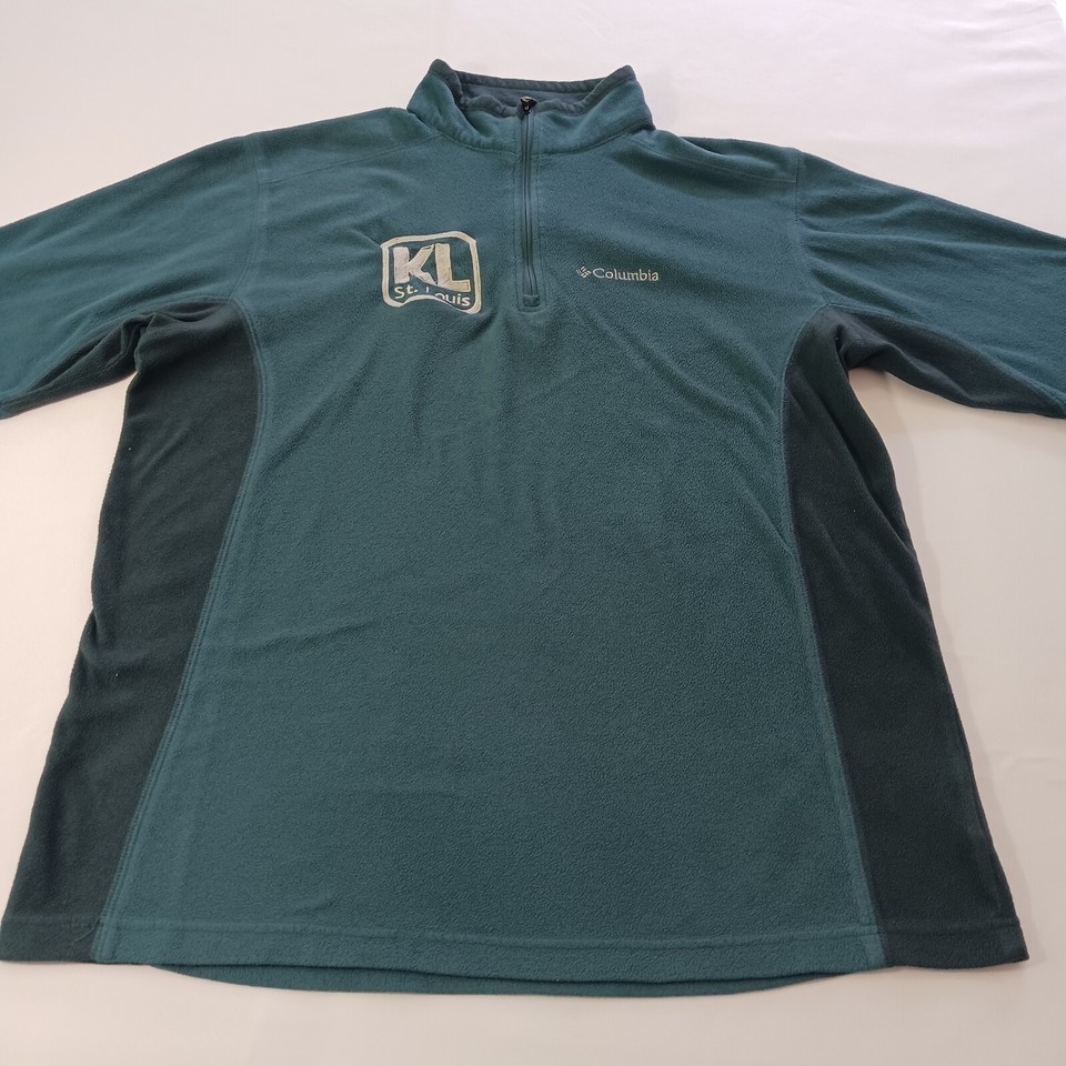 Columbia XM6279 KL ST. LOUIS Men's Green Pine Ridge Fleece 1/4 Zip Sweatshirt M Item image 8