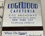 Giant  Feature Matchbook Edgewood Cafeteria New York City  gmg  Unstruck... - $24.75