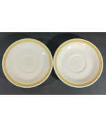 2 DAMSEL CAVALIER GOLD SAUCERS Vintage Royal China MCM 6&quot; - $193.81 MXN