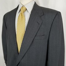 Gianelli Oumo Mens Gray Blue Pinstripe Two Button Wool Suit Coat Jacket ... - $28.99