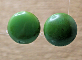 Vintage Earrings Round Green Button Screw On Backs Polka Dots Plastic - £3.07 GBP