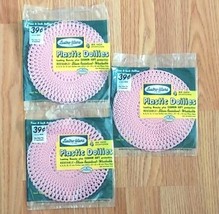 Vintage 50s  Lustro-Ware 6&quot;  Pink Plastic Doilies New in 3 Packs - £23.12 GBP