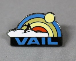 VAIL Skiing Rainbow/Sun Vintage Ski Lapel Pin Colorado CO Resort Travel Souvenir - £11.96 GBP