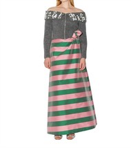 Bernadette carlotta striped skirt in WINTER PINK/PINE GREEN - size 42 - £173.61 GBP