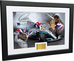 Lewis Hamilton - 4 Times World Champion Celebration Edition -, A4 12X8 Signed - £56.22 GBP