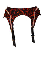 Agent Provocateur Womens Garter Belt Leopard Zippers Elegant Red Size Xs - £67.80 GBP