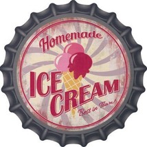 Homemade Ice Cream Novelty Metal Bottle Cap BC-851 - £17.26 GBP