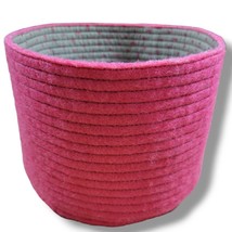 Muskhane Basket Made In Nepal Wool Felt Basket Canvas Basket Pink Excellent Used - £22.85 GBP