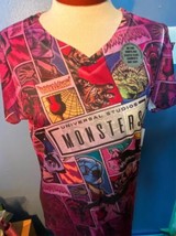 NWT Universal Studios Monsters T-Shirt Woman&#39;s Large Purple Monsterror D... - £24.25 GBP