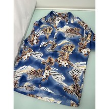 Vintage Hilo Hattie Men Hawaiian Shirt Rayon Cotton Blend Camp Floral Large L - £19.43 GBP