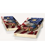 American Flag Patriotic Home of the Free Cornhole Board Vinyl Wrap Lamin... - £42.35 GBP