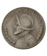 1933 Panama 1/2 Balboa Pièce Argent En XF État Km 12.1 - $1,092.55 MXN