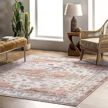 4&#39; X 6&#39;, Beige, Nuloom Banks Machine Washable Faded Vintage Area Rug. - £45.49 GBP