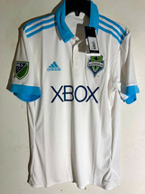 ADIDAS MLS TEAM JERSEY SEATTLE SOUNDERS WHITE ALT SZ S - $12.61