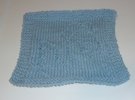 Handmade Knit Blue Hen Chicken Dishcloth Farm Country Poultry Chick Hen New - $8.49