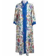 EVELYN PEARSON WOMEN&#39;S SIZE MEDIUM FRONT ZIPPED FLORAL ROBE - €27,47 EUR