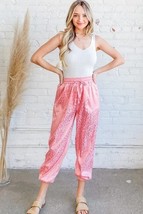 And The Why Satin Leopard Print Joggers - $38.00
