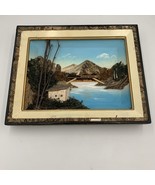 1950s 3D Ucagco Bark Art Japan Mount Fuji Moss House Handmade 12x10 - €23,58 EUR