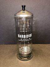 Vintage  Barbicide Barbers Disinfectant Glass Jar w/ Metal Lid and Inser... - $27.00
