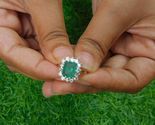 4.55 Ct Emerald Natural Emerald &amp; Diamond Wedding Ring 14k White Gold Pl... - $113.65