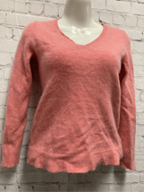 Ann Taylor Cashmere Pink Sweater Pullover Long Sleeve V-Neck Ribbed Cuff XS - £25.55 GBP