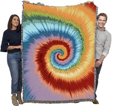 Tie-Dye Blanket 1: Patterns Gift Tapestry Throw Made In The Usa (72X54). - $77.96