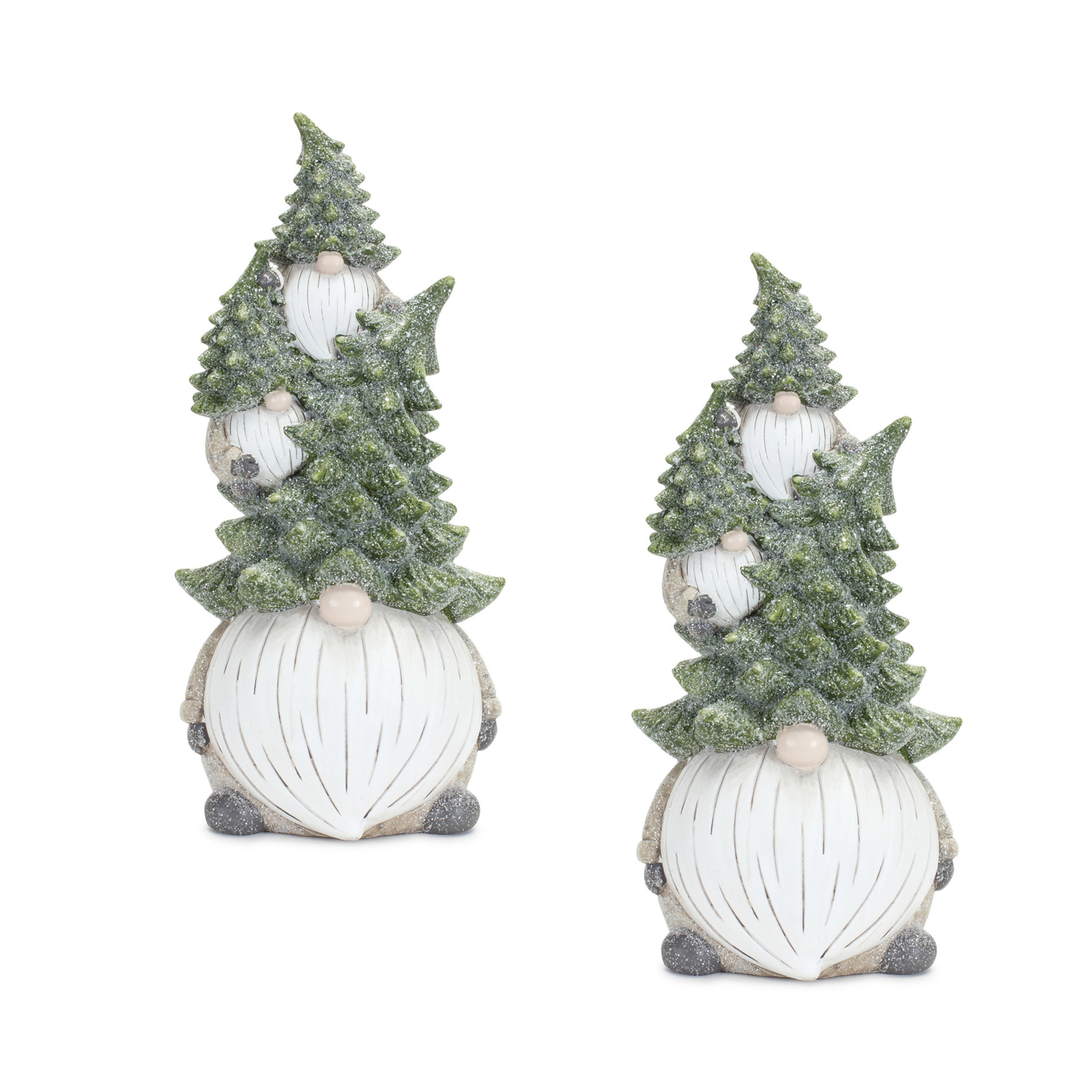 Stone Holiday Gnome Stack with Pine Tree Hat (Set of 2) - $52.56